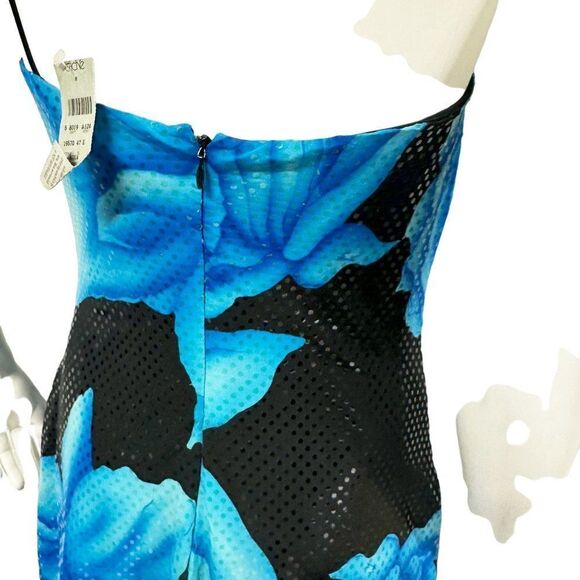 Vintage Cache Y2k 90s One Shoulder Rose Sequin Dress Asymmetric Hem Floral - Picture 7 of 9